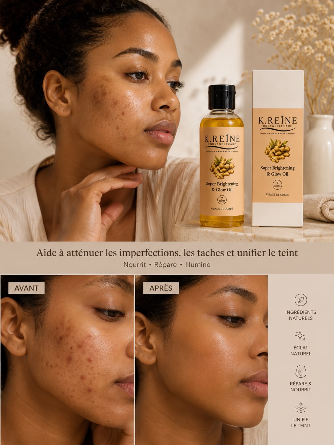 Huile de Curcuma – K.REINECorps & Visage ,Soin des vergetures et de l’apparence des taches pigmentaires