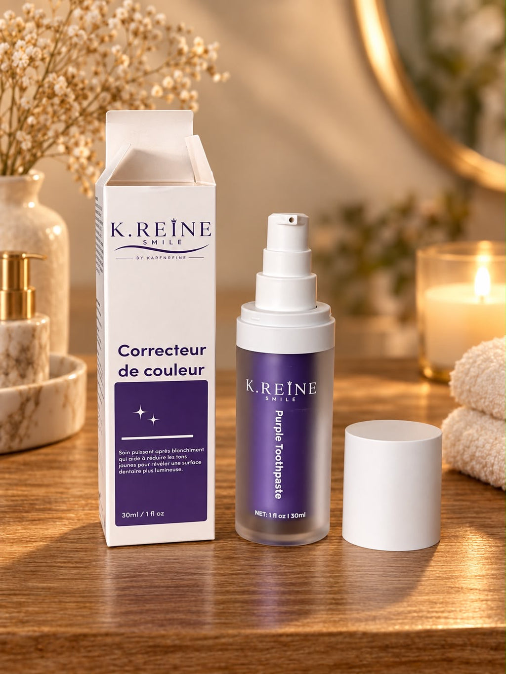 Dentifrice Correcteur de Couleur Violet – K.REINE Smile