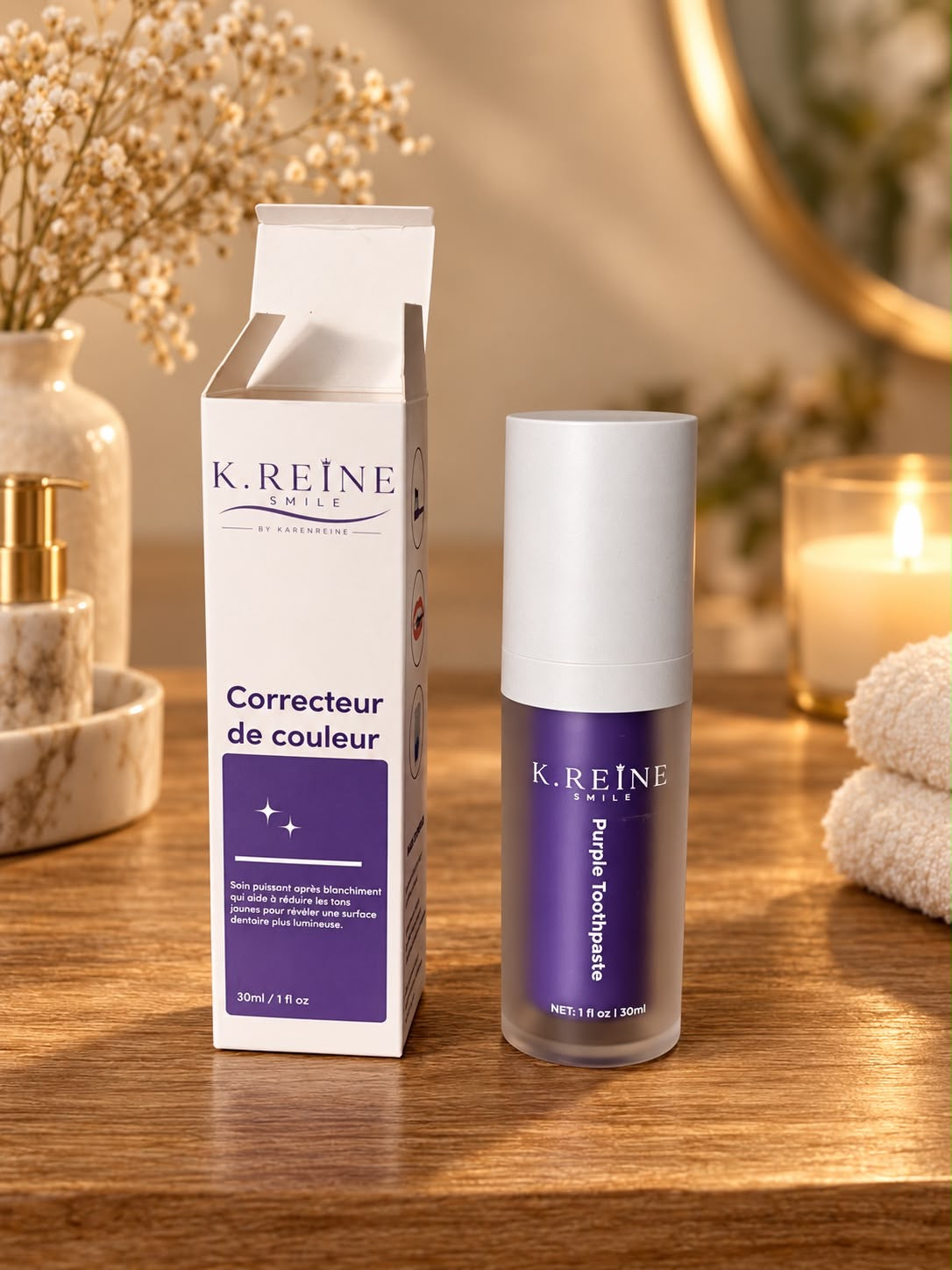 Dentifrice Correcteur de Couleur Violet – K.REINE Smile