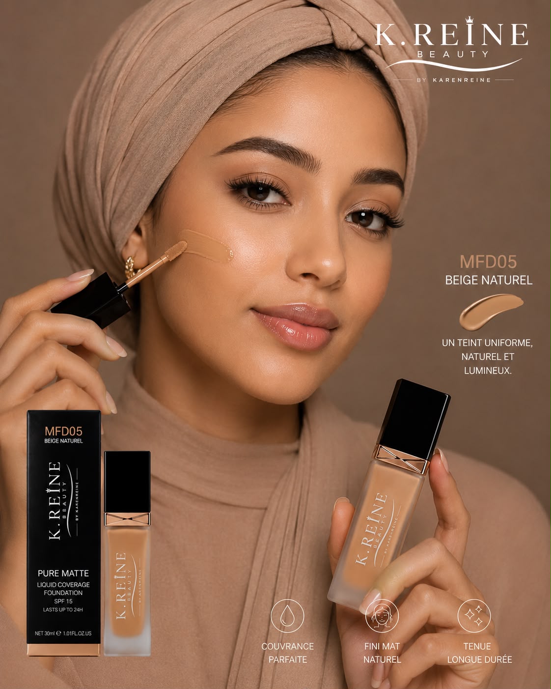 Fond de teint K.REINE .Beige Naturel