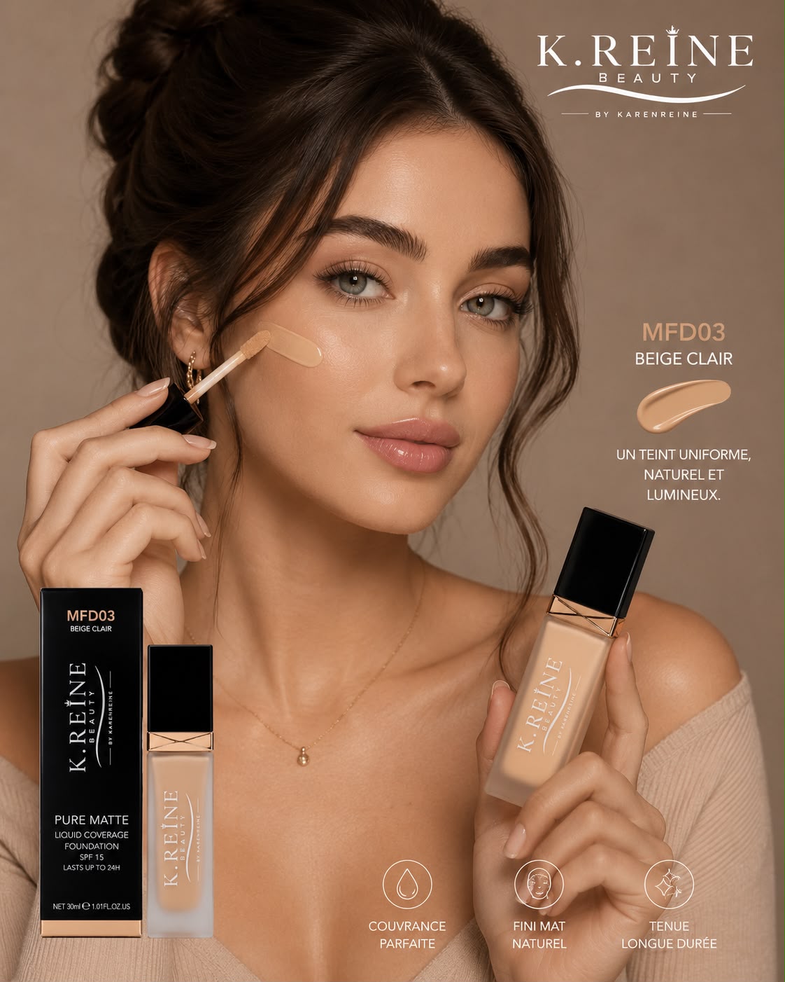 Fond de teint K.REINE.Beige Clair
