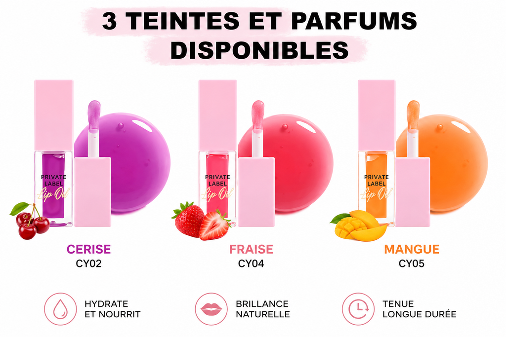 Lip Oil Hydratant – Cerise, Fraise & Mangue. K.REINE